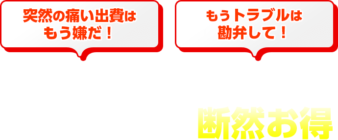 突然の痛い出費はもう嫌だ！ もうトラブルは勘弁して！ 賢く節約するならレスキュー保証が断然お得