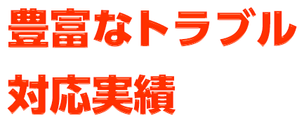 豊富なトラブル対応実績